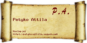 Petyko Attila névjegykártya